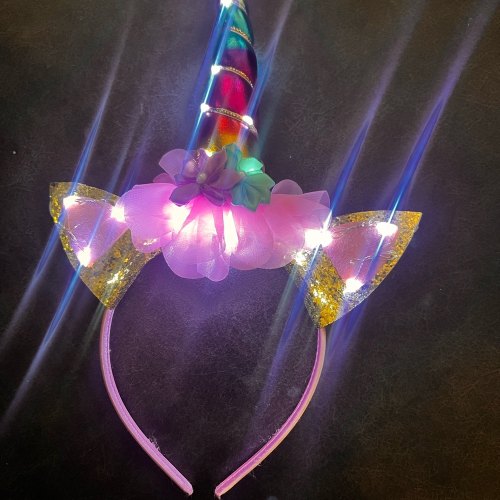 Colorful Unicorn Headband with Lights